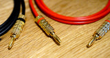 Banana Plug Cable Set of 2 (1 Red & 1 Black) Super High Quality Wire with Gold-Plated Plugs