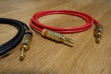 Banana Plug Cable Set of 2 (1 Red & 1 Black) Super High Quality Wire with Gold-Plated Plugs